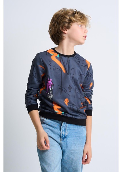 Alexandergardı Baskılı Desenli Çocuk Sweatshirt