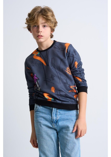 Alexandergardı Baskılı Desenli Çocuk Sweatshirt