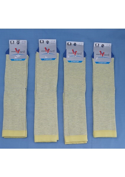 Kız Çocuk Soket Çorap 4'lü Paket Sarı 37-39