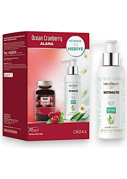 Ocean Cranberry 30 Kapsül + Neutracy Intim Jel Hediyeli 8697595874172