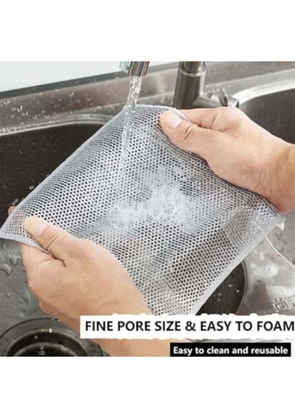 20 x 20 cm Pratik Çizme Yapmaz Naylon Tencere Tava Ovma Bezi 3 Adet