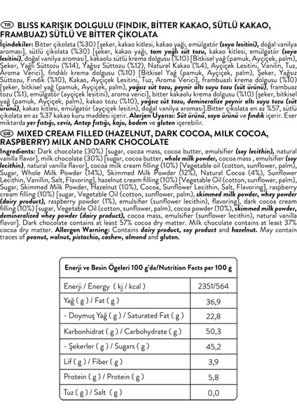 Bliss Karışık Dolgulu Çikolata 250g