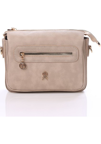 Beş Bölmeli Önü Fermuarlı Cepli Çapraz Çanta