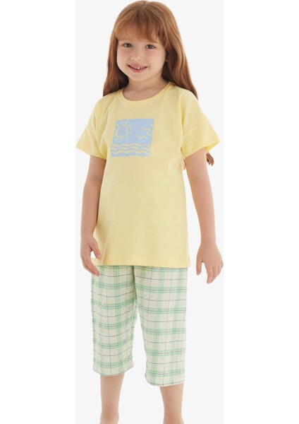 Kız Çocuk Pijama Takımı 60565 - Açık Sarı