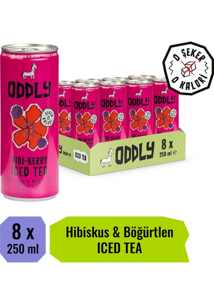 Hıbıberry Soğuk Çay Kutu Hibiscus Böğürtlen 250 ml x 8 Adet