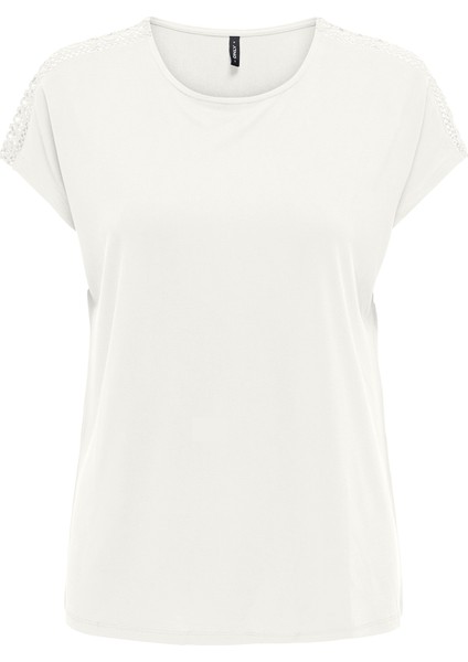 Onlfree Regular Fit Bisiklet Yaka Dantel Detaylı T Shirt Bayan T Shirt 15343488