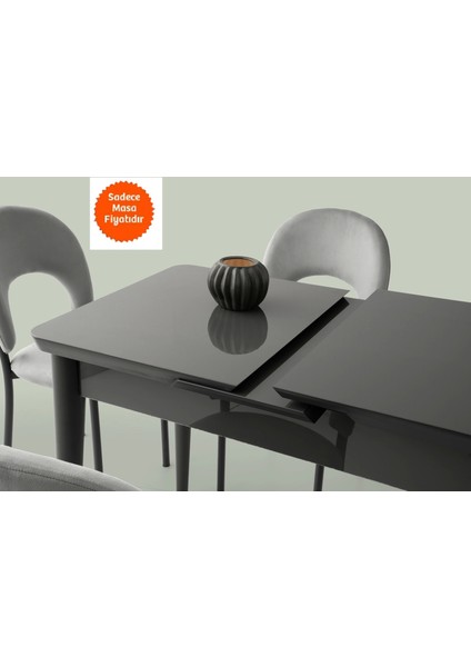 Ortadan Açılır Büyüyen Yemek Masası Gümüş Gri 60 x 100 cm Sadece Masa Fiyatıdır