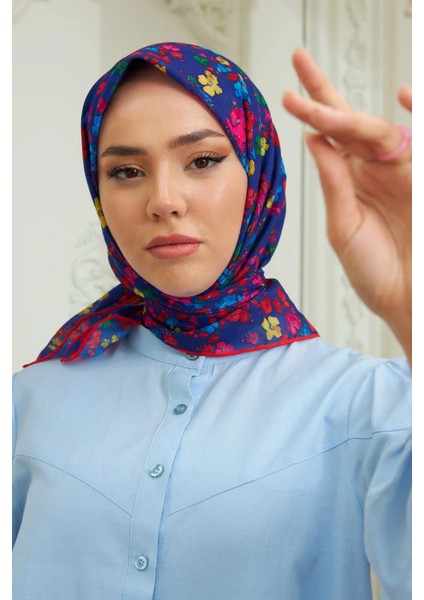 Menekşe Desen Soft Pamuk Eşarp
