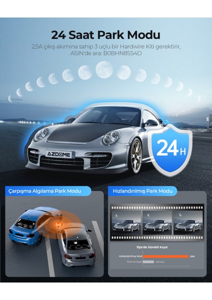 M330 Full Hd Araç Kamerası – Wifi, G Sensör ve Gece Görüş (Azdome Türkiye garantili)