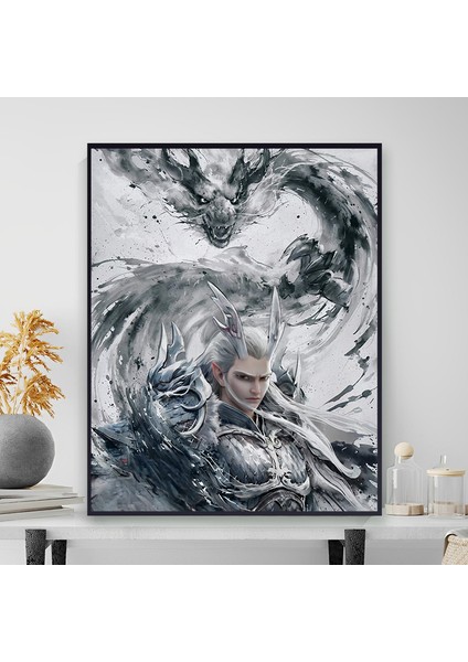 Nezha'nın Sihirli Çocuğu Denizin Peşinde Yağlı Boya Yatak Odası Yağlı Boya Dekoratif Tablo (Yurt Dışından)