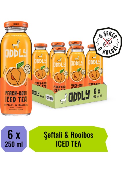 Peachrooı Soğuk Çay Cam Şeftali Rooıbos 250 ml x 6 Adet