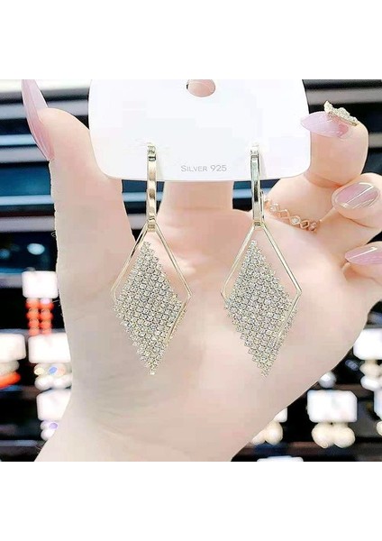 Hengshan Kadınlar Için Moda Mizaç Uzun Püskül Yaz Popüler Küpeler Süper Parlak Üst Düzey Hafif Lüks Küpeler (Yurt Dışından)