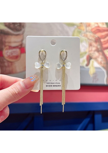 Hengshan Gümüş Iğne Seti Kedi Gözü Küpeler, Üst Düzey, Modaya Uygun ve Çok Yönlü, Hafif Lüks Küpeler, Sade ve Zarif Zirkon Küpeler (Yurt Dışından)