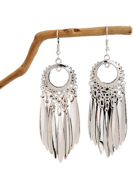 Hengshan Miao Küpeleri, Etnik Azınlık Turistik Küpeleri, Bohem Uzun Yapraklı Püskül Küpeler (Yurt Dışından)