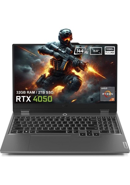 LOQ 15ARP9 83JC00CRTRV4 AMD Ryzen 7-7435HS 32GB DDR5 2TB SSD RTX4050 6GB 15.6 inç Full HD 144Hz IPS FreeDos Taşınabilir Bilgisayar