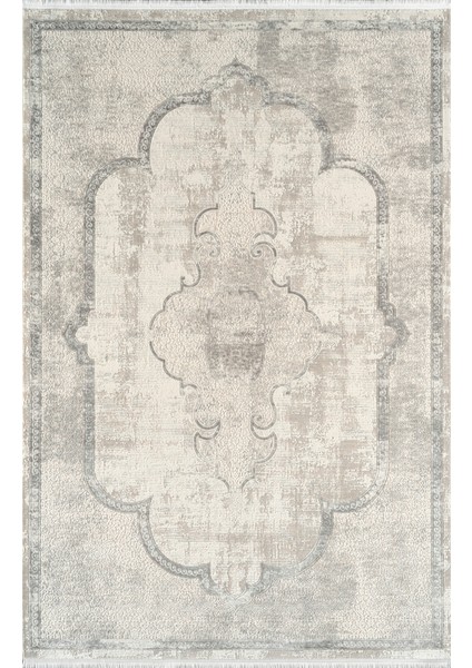Beverly BF03A Krem Gri Akrilik Yumuşak Dokulu Modern Halı Karademir Home