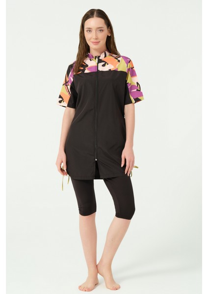 Vivora Kadın Yarım Kol Yarı Kapalı Mayo Su İtici Dokuma Kumaş 4 Parça Set fırsatları