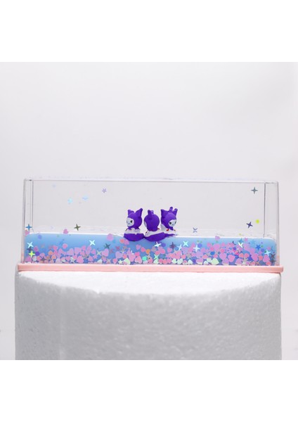 Sanrio Kuromi Tasarımlı Sulu Simli Batmayan Biblo