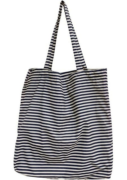 Moda Çizgili Büyük Kapasiteli Basit Omuz Çantası (Yurt Dışından)