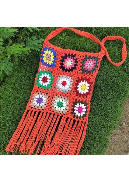 Rastgele Karışık Renkli Püskül Çanta Etnik Stil Çanta (Yurt Dışından)