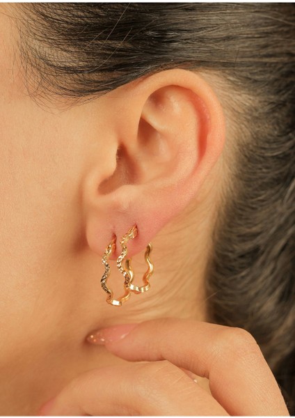 2 gr (Gram) Cam Kırığı Zikzak Küpe 20 mm 22 Ayar Altın