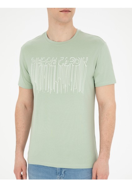 Erkek Yeşil Slim Fit Tişört 50282064-VR016