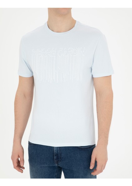 Erkek Açık Mavi Slim Fit Tişört 50282064-VR095