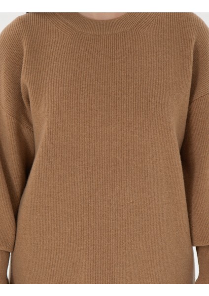 Kadın Camel Regular Fit Yün Kazak 50296484-VR015