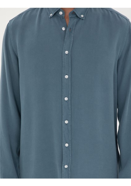 Erkek Koyu Mavi Regular Fit Uzun Kollu Gömlek 50284405-VR032