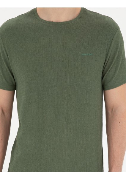 Erkek Haki Slim Fit Tişört 50288914-VR027