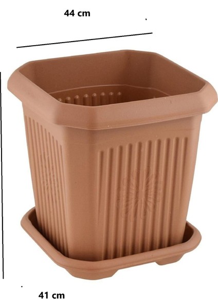 4 Adet Plastik 44 Litre Kare Büyük Boy Bahçe Balkon Salon Çiçek Yada Ağaç Saksı 44*44*41 cm Tabaklı fiyatları