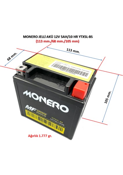 Akü 12V 5AH Motosiklet Aküsü [113*68*105] fiyatları