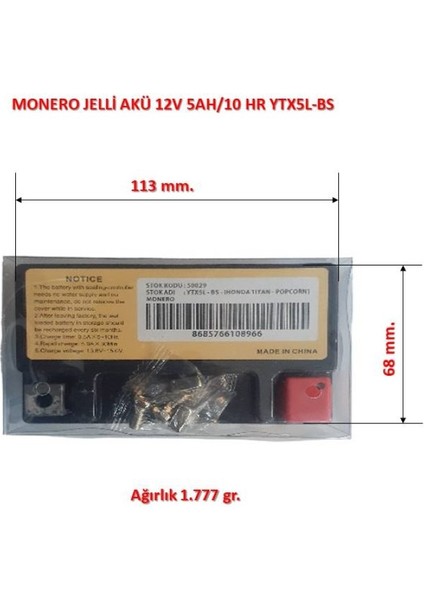 Mondial Sfc Yamaha Bws Honda Activa Honda Beat aküsü 12V 5A modelleri