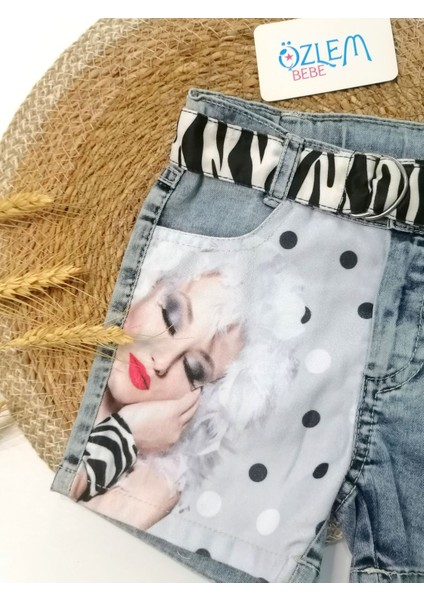 Resimli Denim Kız Şortu 5 Yaş fiyatları