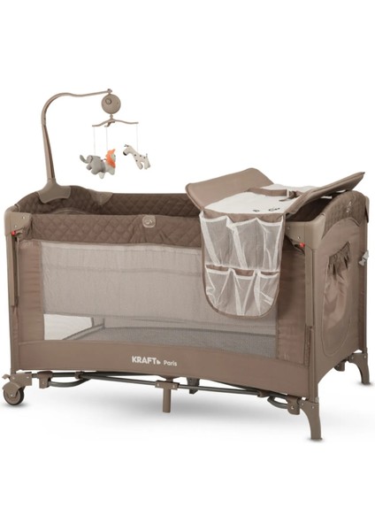 Paris Anne Yanı Sallanır Ara Katlı Oyun Parkı 70 x 120 cm Bej