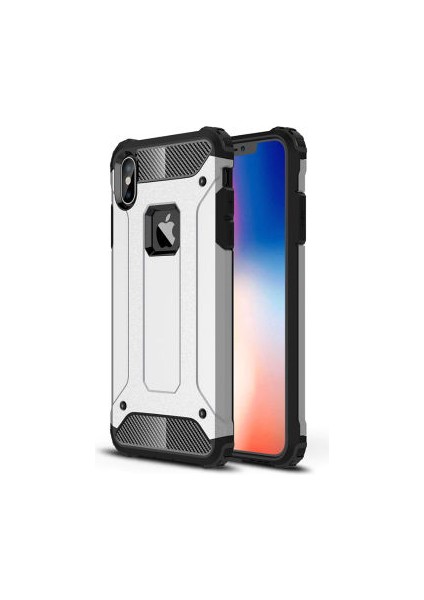 Apple iPhone x Kılıf Nexis Premium Sağlam Çift Katmanlı Sert Silikon Kapak