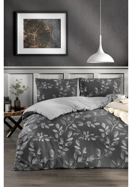 Çift Kişilik Nevresim Takımı (160 x 200 Lastikli Çarşaflı Takım) Gri