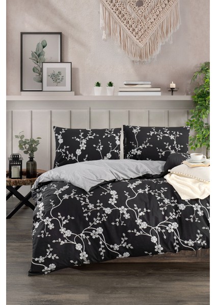 Çift Kişilik Nevresim Takımı (160 x 200 Lastikli Çarşaflı Takım) Siyah