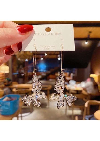 Hengshan Kadınlar Için Moda Mizaç Uzun Püskül Yaz Popüler Küpeler Süper Parlak Üst Düzey Hafif Lüks Küpeler (Yurt Dışından)