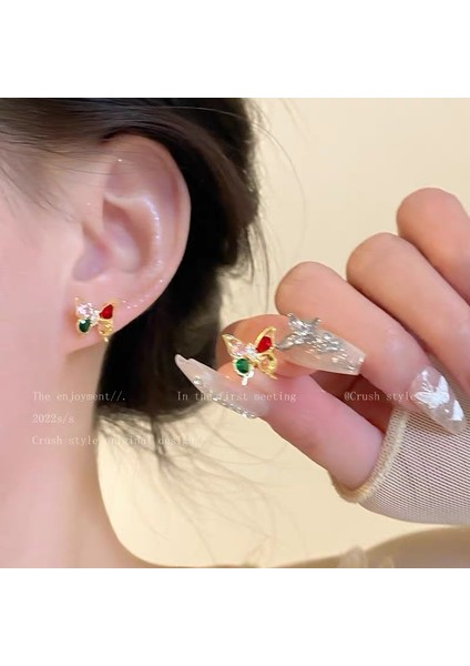 Hengshan 925 Gümüş Iğne Yay Küpe Kore Tarzı Küpeler Üst Düzey Küpeler Niş Inciler Çok Yönlü Mizaç Küpeleri (Yurt Dışından)