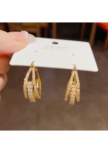 Hengshan Popüler 925 Gümüş Iğne Küpe Klasik Geometrik Uzun Püskül Küpe (Yurt Dışından)