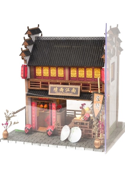 Yaratıcı Çin Japon Diy Kulübe Ahşap El Yapımı Montajlı Sokak Tiyatrosu Dıy Süsler Retro Kulübe Modeli (Yurt Dışından)