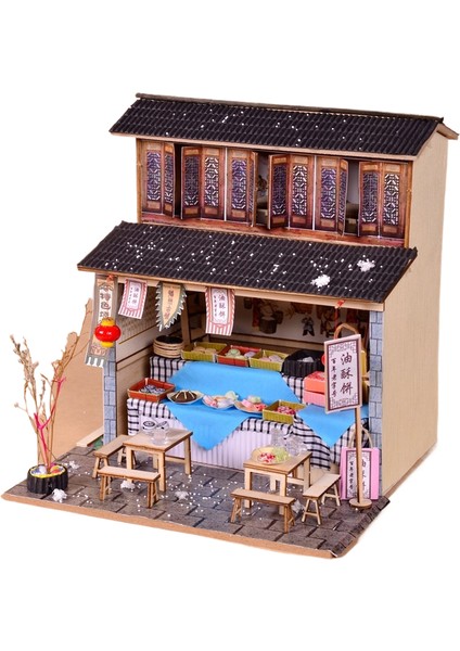 Yaratıcı Çin Japon Diy Kulübe Ahşap El Yapımı Montajlı Sokak Tiyatrosu Dıy Süsler Retro Kulübe Modeli (Yurt Dışından)