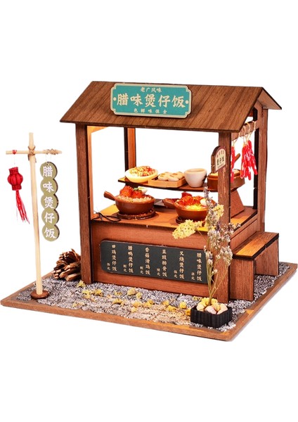Yaratıcı Çin Japon Diy Kulübe Ahşap El Yapımı Montajlı Sokak Tiyatrosu Dıy Süsler Retro Kulübe Modeli (Yurt Dışından)