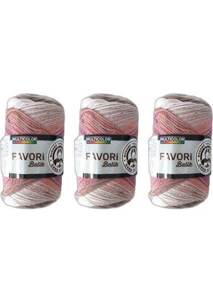 3 Adet Favori Batik El Örgü İpi 100 Gr. 922