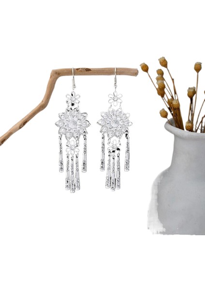 Hengshan Miao Küpeleri, Etnik Azınlık Turistik Küpeleri, Bohem Uzun Yapraklı Püskül Küpeler (Yurt Dışından)