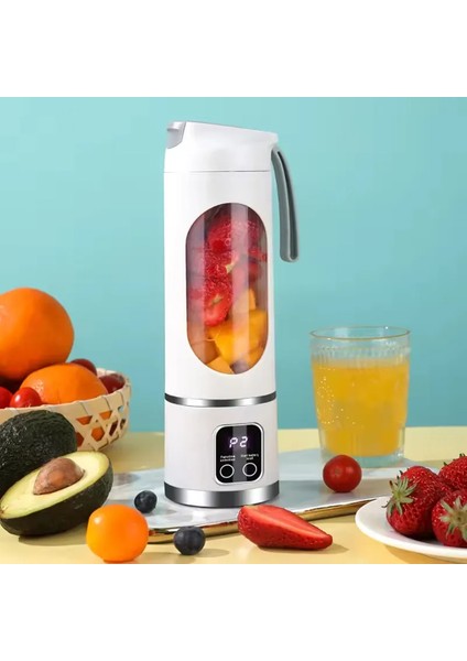 450ML Shaken Take Kişisel Smoothie Taşınabilir Blender Meyve Sıkacağı Şarjlı Beyaz-