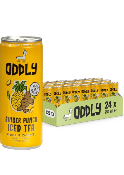 Gınger Punch Soğuk Çay Kutu Yeşilçay Ananas Zencefil 250 ml x 24 Adet