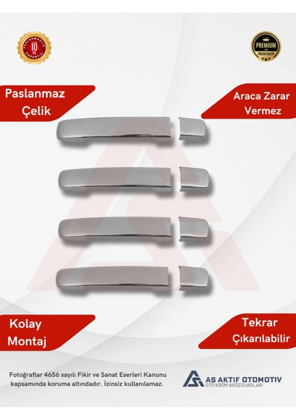 Nissan Qashqai Suv Kapı Kolu 4 Parça 2007-2014 Krom Paslanmaz Çelik fiyatları