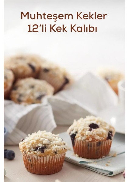 12'li Yapışmaz Muffin Cupcake Kek Kalıbı